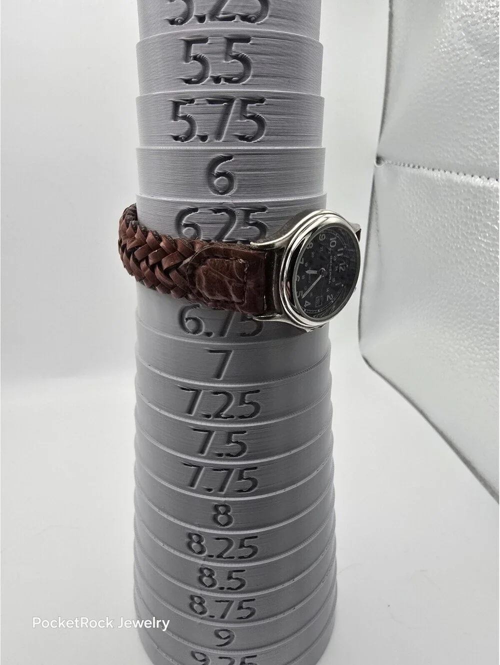 Generra Military Field Style Black Dial Date Braided Brown Leather Quartz Watch